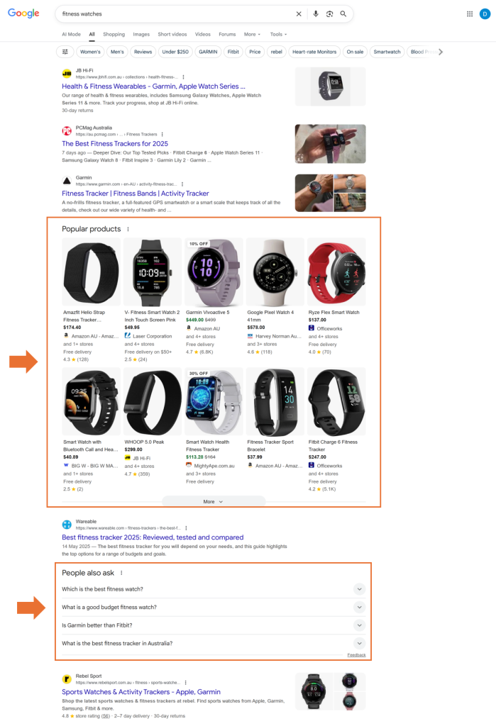 serp features